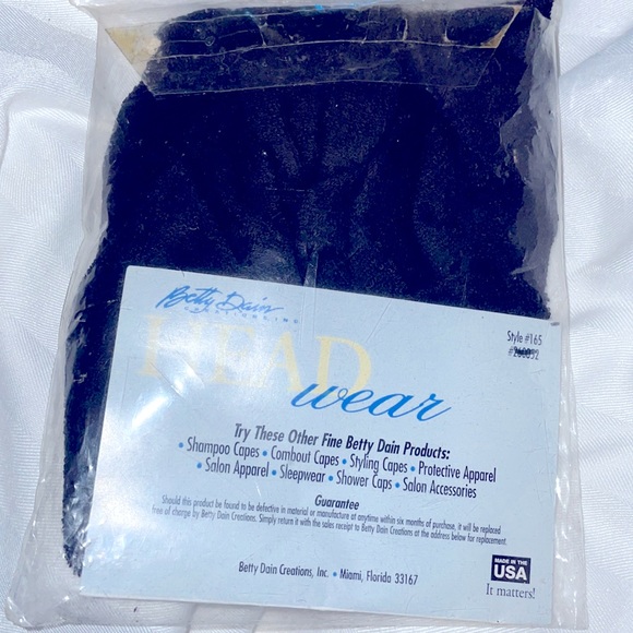 Vintage Betty Dain Creations Black Terry Turban Head Wrap Style #165 - Picture 3 of 4